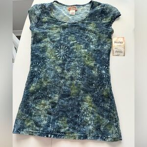 Mudd Blue and Green Lace Top